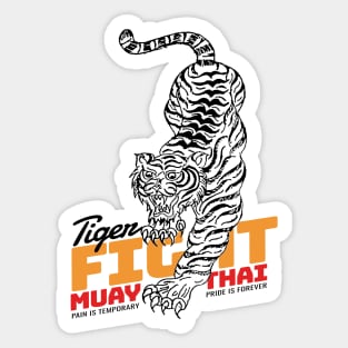 Muay Thai Tiger Tattoo Born to Fight Sticker